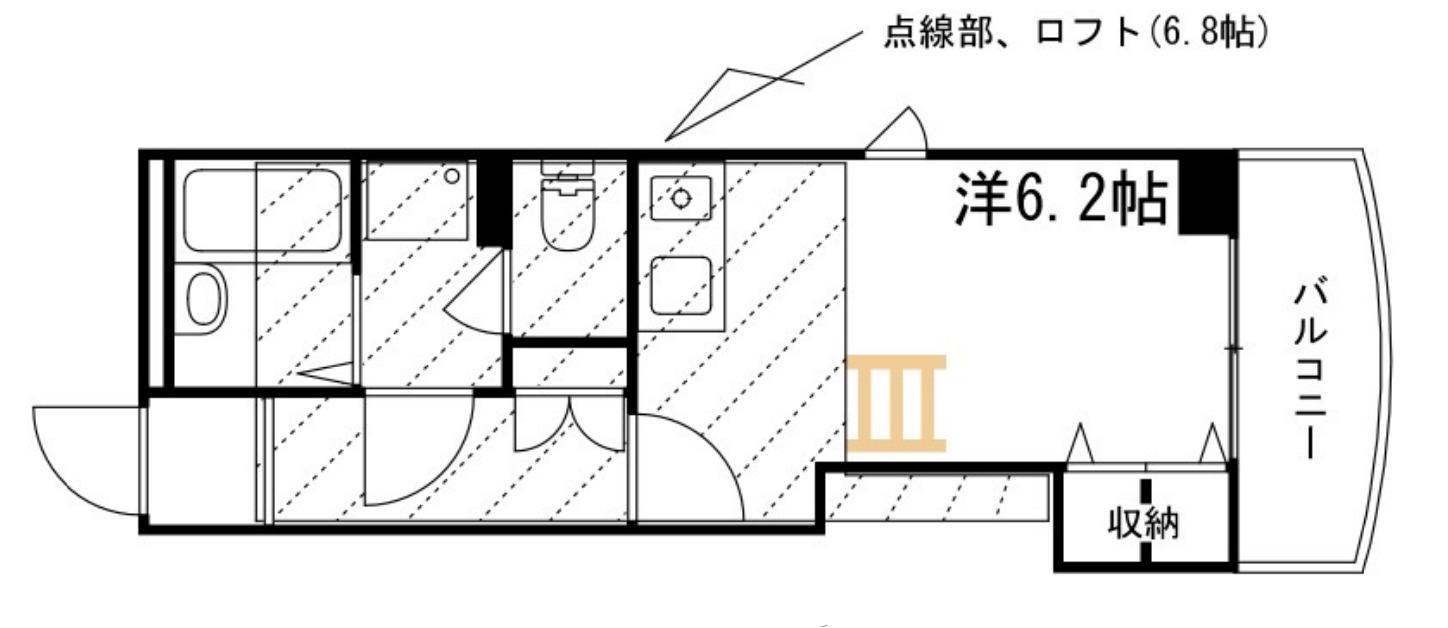 リゾティ城南(ワンルーム/8階)の間取り写真