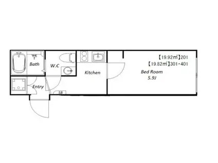 BLUEPALLET池上(1K/4階)の間取り写真