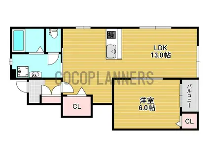 IMPERIAL MURO(1LDK/1階)の間取り写真