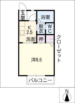 セフィラ平安(1K/1階)の間取り写真