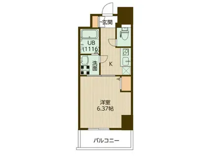 アリビオ立花III(1K/3階)の間取り写真