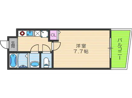 ル・プルミエ・シャピトゥル福島(1K/7階)の間取り写真