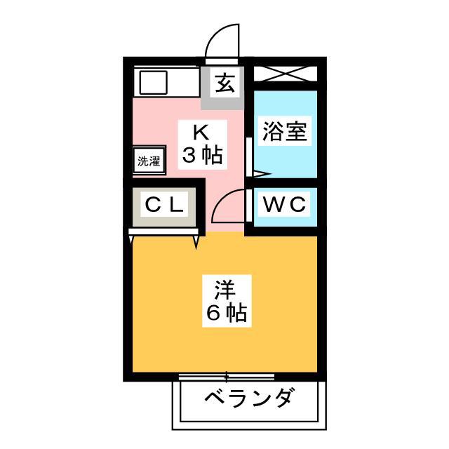ウインズ(ワンルーム/2階)の間取り写真