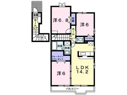 ミモザN(3LDK/2階)の間取り写真