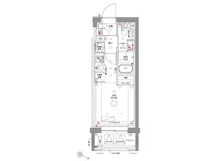 アゼスト阪東橋2(ワンルーム/3階)の間取り写真
