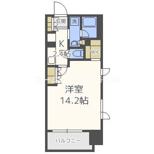 パークアクシス大阪新町(1K/6階)の間取り写真