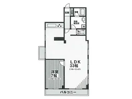 大永初台マンション(1LDK/11階)の間取り写真