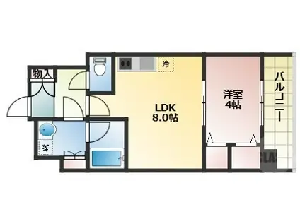 スプランディッドVII(1LDK/9階)の間取り写真