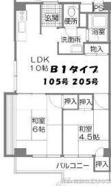 ハイツ西野(2LDK/2階)の間取り写真