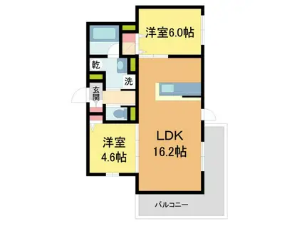 D-RESIDENCE荘園B(2LDK/1階)の間取り写真