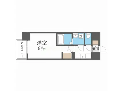 アルグラッド福島サウス(1K/12階)の間取り写真