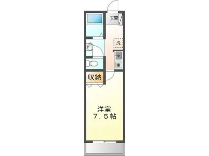 ノーブルメゾン(1K/2階)の間取り写真