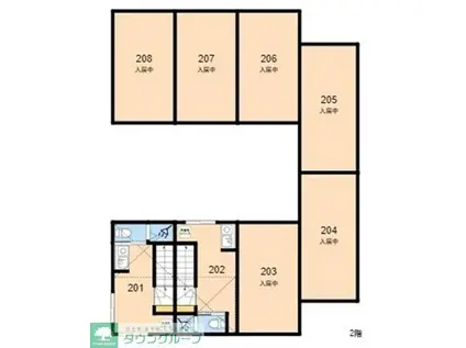 TOKYO β 用賀(ワンルーム/2階)の間取り写真