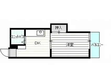 第6シモビル(1K/3階)の間取り写真