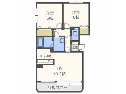 グラースソレイユ(2LDK/1階)の間取り写真