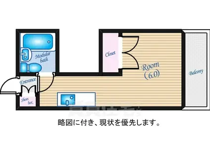 コーポ堺町(ワンルーム/2階)の間取り写真