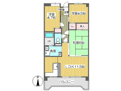 メゾン・ド・アルエット(3LDK/1階)の間取り写真