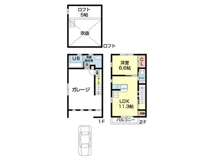 GマークII(1LDK/1階)の間取り写真
