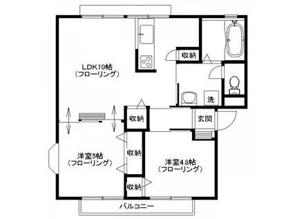 メゾン桂(2LDK/1階)の間取り写真