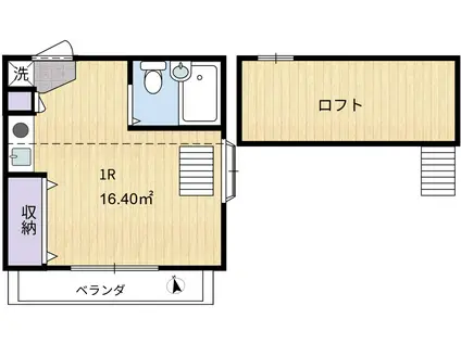 フロール芦田III(ワンルーム/2階)の間取り写真