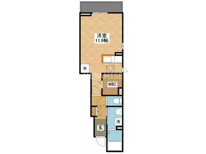 グランド ソレイユ 協和II(ワンルーム/1階)の間取り写真