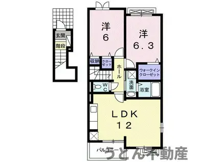 サニーフォレスタB(2LDK/2階)の間取り写真