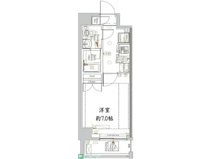 ヴァローレクオリタ清澄白河(1K/7階)の間取り写真