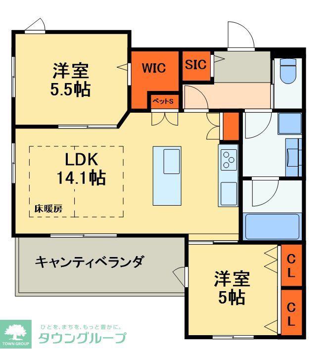 プランドール南流山(2LDK/2階)の間取り写真