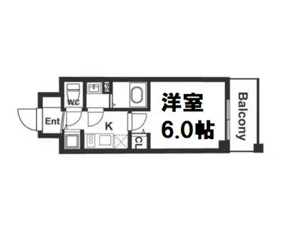 メインステージ京町堀(1K/3階)の間取り写真