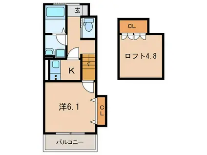 グランメール片山町(1K/1階)の間取り写真