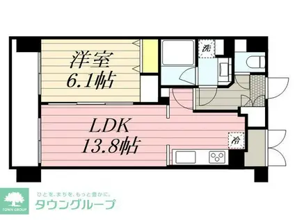 HF駒沢公園レジデンスタワー(1LDK/1階)の間取り写真