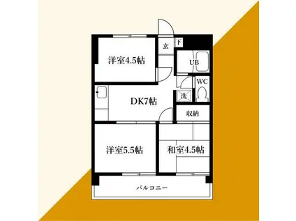 マイキャッスル鶴見I(3DK/3階)の間取り写真