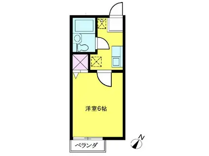 シティハイムS・1(1K/2階)の間取り写真