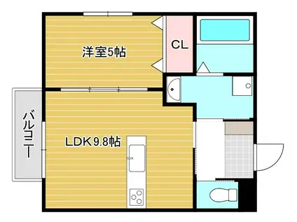 GREEN GABLES 華鞍(1LDK/2階)の間取り写真