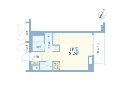 エスポワール渋谷松濤(ワンルーム/2階)の間取り写真