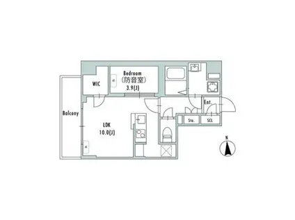 GRAN PASEO上野御徒町(1LDK/8階)の間取り写真