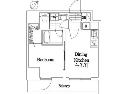 リヴシティ横濱関内弐番館(1DK/9階)の間取り写真