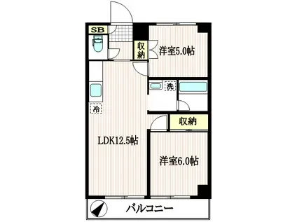 エバーエクセレンス(2LDK/4階)の間取り写真