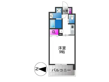 フォレストグレイス高井田(1K/13階)の間取り写真