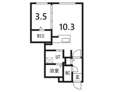 RITZ GRANDE 八軒(1LDK/3階)の間取り写真