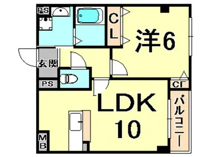パックスヒル(1LDK/4階)の間取り写真