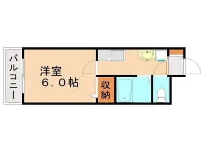 ホワイトシャトー大橋参番館(1K/2階)の間取り写真