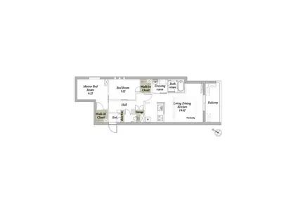 リコラータ(2LDK/2階)の間取り写真