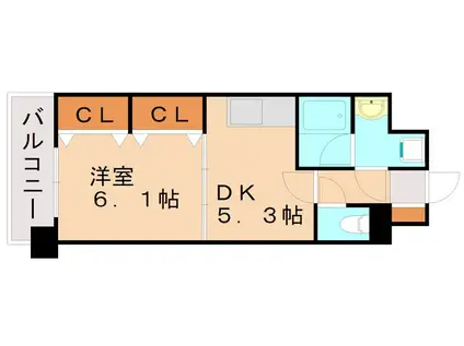 ニューシティアパートメンツ南小倉II(1DK/10階)の間取り写真