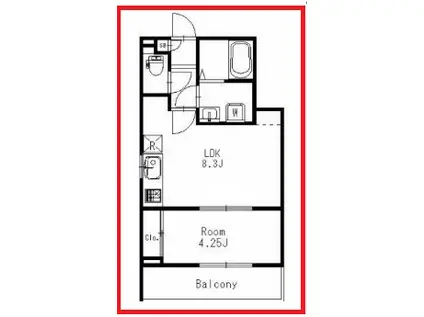 ラ ポーズ北千住(1LDK/3階)の間取り写真