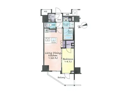 ザ・サンメゾン広尾エルド(1LDK/4階)の間取り写真