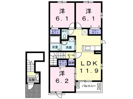 ブリッサIV(3LDK/2階)の間取り写真