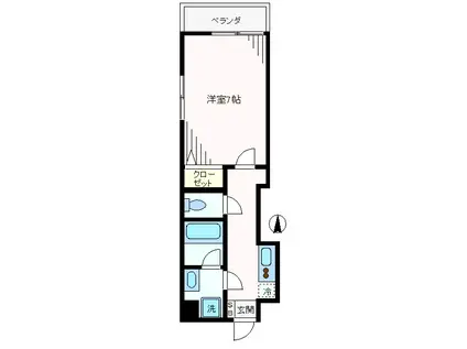 アジュール戸越(1K/2階)の間取り写真