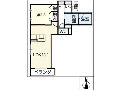 GRAND LE BOIS(1LDK/4階)の間取り写真