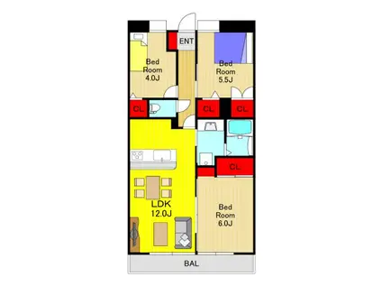 PLENDY東浦和(3LDK/4階)の間取り写真